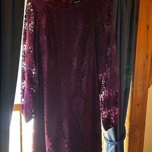 Elegant Purple Lace Wedding Dress